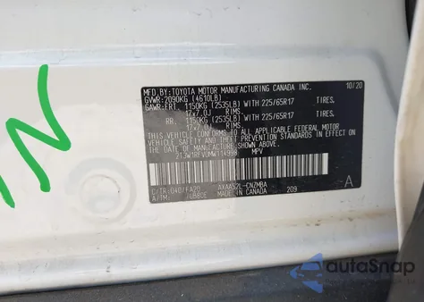 2021 Toyota Rav4 Xle from USA, damaged, VIN 2T3W1RFV0MW114998